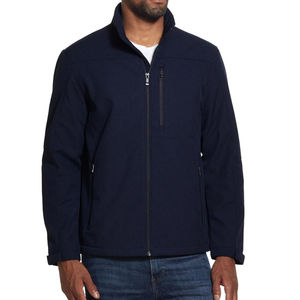 Veste en polaire noire pour homme CLOTES LEATHER GEAR, col montant, fermeture éclair, coupe-vent, vêtement d'hiver décontracté, coupe régulière, couleur unie - Product Image 6