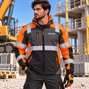 High Visibility Reflective Safety <b>Jacket</b> Workwear Zipper <b>Jacket</b> For Construction And Road <b>Workers</b> - Product Image 2