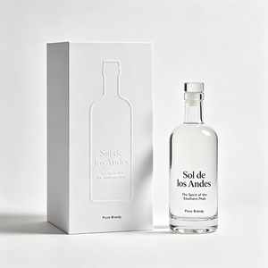 Caja de papel personalizada al por mayor con estructura de telescopio de dos piezas e impresión UV para botella de <span class=keywords><strong>Pisco</strong></span> Brandy - Product Image 1
