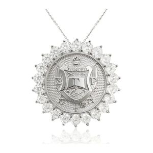 Sunburst SGRHO Shield Pendant Sterling Silver Sorority <b>Inspired</b> Greek Sisterhood Necklace Charm Elegant <b>Jewelry</b> Gift for Women - Product Image 1