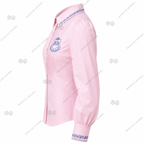 Blusa Rosa de Fiesta para Mujer, Estilo Holgado, con Botones, Bordada y Plisada, de Manga Larga, Marca Jack Jill America JJOA, Venta al Por Mayor - Product Image 2