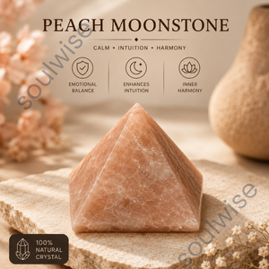 Pyramide de pierre de lune pêche naturelle, cristal poli, ornement minéral sculpté de Chine pour la décoration intérieure et les cadeaux - Product Image 5