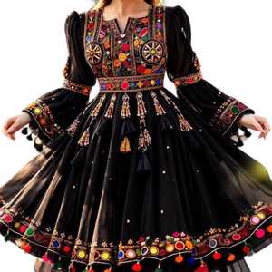 Robes Kuchi faites à la main, vêtements ethniques traditionnels afghans, tenues décontractées pour mariage, soirée, fête, style bohème, brodées, mode féminine - Product Image 1