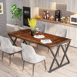 Tribesigns 70.87 Inch Wooden <strong>Rectangle</strong> Restaurant Furniture Office Meeting <strong>Table</strong> Dining <strong>Table</strong> for 6 People - Product Image 1