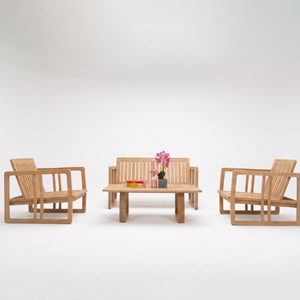 Offre Spéciale : Ensemble Table et Chaises Modernes en Bois de Teck pour Extérieur – Mobilier Durable, Conception Personnalisée OEM, Écologique et Confortable pour Salon - Product Image 1
