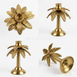 Luxury Brass Palm Tree <b>Candle</b> Holder Decorative Tabletop Tealight Stand Handmade Metal <b>Candle</b> Stand Home Decor Gift Centerpiece - Product Image 5