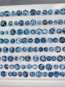 พลอยโทแพซลอนดอนบลูทรงกลมเจียระไนแบบเหลี่ยม ขนาด 5 มม. ถึง 10 มม. สำหรับทำเครื่องประดับ - Product Image 5