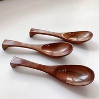 Set Peralatan Makan Kayu Organik 5 Buah Sendok Garpu Alat Penyajian Aman untuk Mesin Cuci Piring Ramah Lingkungan Aksesori Meja Dapur