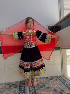 Vestido Afgano Bordado para Niños, Manga Larga con Dupatta, para Todas las Temporadas, Ropa Étnica Tradicional - Product Image 1