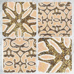 Classic Geometric Printed Table Runner Washable Home Decor Beige Brown Patterned Design - Product Image 2