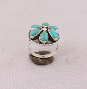 Vintage Natural Turquoise <b>Ring</b> 925 Sterling Silver Antique <b>Boho</b> Style Oval Gemstone <b>Ring</b> for Women Handcrafted Ethnic Jewelry - Product Image 1