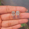 Pendientes de Diamantes de Corte Esmeralda Cultivados en Laboratorio, Certificados por IGI, con Baño de Rodio sobre Oro Amarillo Sólido de 14K, 1-4 Quilates Cada Uno, de Lujo - Product Image 3