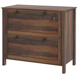 Armadietto Metallico a 2 Cassetti per Archiviazione Laterale con Funzioni Regolabili per Documenti A4, Letter e Legal, Marrone - Assemblato e Chiudibile a Chiave - Product Image 1