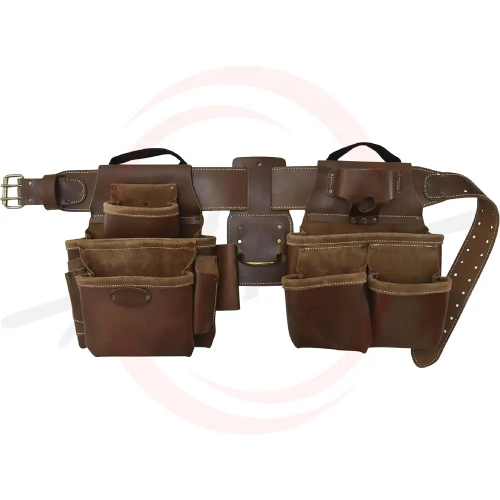 High Quality Leather Tool Belt Combo Tool Pouch Carpenter Rig Holder Work Organizer Leather Tool Belt With Customize Logo