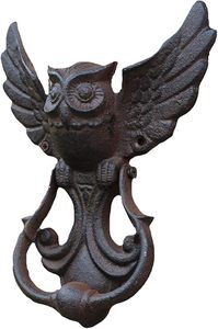 Timbre de puerta de hierro fundido con diseño de búho, estilo vintage, para jardín, casa de madera, casa de campo - Product Image 3