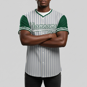 Camiseta de Béisbol Corta con Rayas Personalizadas 2026, Nombre y Número Personalizados, Transpirable, 100% Poliéster, Talla Grande, Verano - Product Image 4