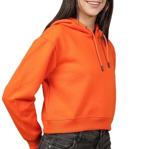 Solid Color Crop Top Wholesale <b>Hoodie</b> <b>Women</b> Sleeve Hoodies Crop Top For Girls Autumn <b>Thin</b> Hooded Cropped Pullover <b>Women</b> 100% - Product Image 1
