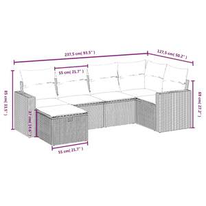 Conjunto de Sofás Modulares Grandes de Ratán Sintético Gris para Jardín, Muebles de Jardín de Alta Calidad en Varias Piezas - Product Image 4
