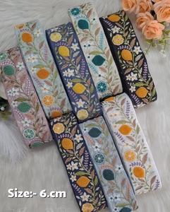 Encajes Bordados con Hilos Multicolores Florales, OEM, Venta al Por Mayor, Marca Privada, Calidad de Exportación, Suministro Mundial - Product Image 4