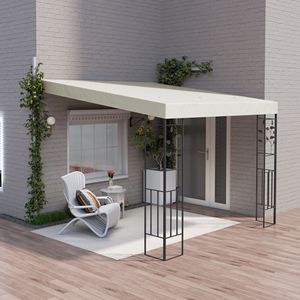 Gazebo in Metallo Bianco Crema 3x3 Metri per Esterni, Ideale per Villa, Cortile o Parco, con Fori di Drenaggio per Giardino - Product Image 2