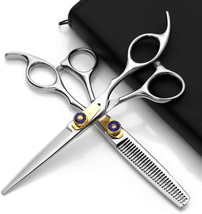 Wholesale Professional Stainless Steel Barber Hair Cutting Thinning Scissors <b>Set</b> with <b>Razors</b> Sharp Blade Tip Salon Grooming Use - Product Image 1