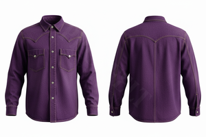 เสื้อเชิ้ตเดนิมวินเทจสั่งทำพิเศษพร้อมกระเป๋าสไตล์ตะวันตก ปิดด้วยกระดุม แขนยาวลำลอง ขายส่งเสื้อเชิ้ตเดนิม - Product Image 6