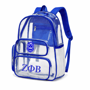 Zeta Phi Beta Sorority <b>Clear</b> Backpack Transparent Carry <b>Bag</b> <b>Clear</b> PVC Bookbag See Through Security Approved <b>Clear</b> <b>bag</b> - Product Image 1
