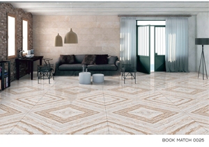 Carrelage mural en céramique Bookmatch 600x1200mm pour hall d'hôtel de luxe et rénovation intérieure de bâtiments commerciaux haut de gamme - Vente en gros - Product Image 3