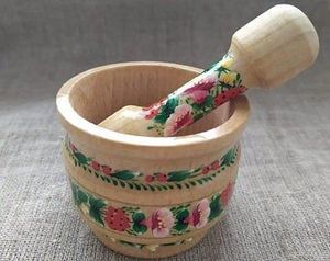 Artisan Crafted Wooden <b>Grinding</b> Vessel and Pestle Traditional Culinary Tool for Crushing Spices and Seeds Daily Use - Product Image 5