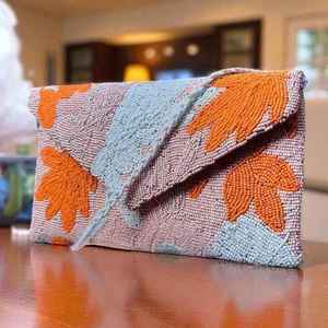Bolso promocional indio hecho a mano con cuentas exquisitas, de lujo, artesanal étnico, con asa de baguette de cuentas de cristal, duradero, moderno, para bodas - Product Image 4