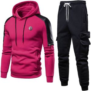 2021 venta al por mayor ropa deportiva de gimnasio para hombres logotipo personalizado impreso/chándales de lana bordados cremallera XL sudadera de invierno/pantalones de chándal - Product Image 5