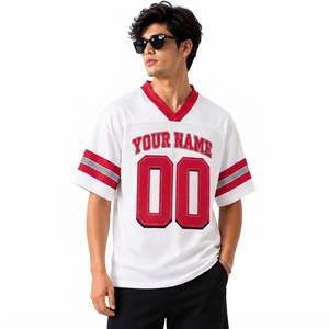 Custom Team Football Jersey Performance Mesh Sports <b>Shirt</b> 100% <b>Polyester</b> Heat Transfer Printed OEM Private Label Manufacturer - Product Image 2