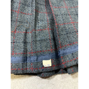 Jupe plissée vintage 100% pure laine pour femme, gris et rouge, style tartan classique, fermeture éclair latérale, kilt, vente en gros sur mesure - Product Image 3