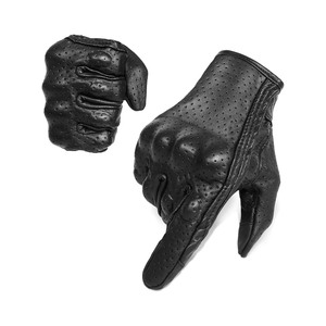 Guantes de Motociclismo Samroz, Cuero Genuino, Premium, Transpirables, Ecológicos, con Pantalla Táctil, Antideslizantes, Unisex, para las Cuatro Estaciones, Suaves - Product Image 1