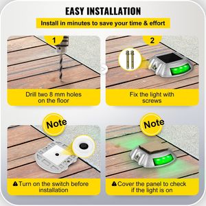 Set di 4 Luci Solari da Esterno Impermeabili Wireless con 6 LED e Pulsante di Accensione, Luci per Vialetti - Product Image 6