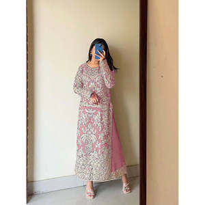 Beau haut en georgette-Plazzo et Dupatta avec diamant pour des occasions spéciales ou des robes de bal - Product Image 6