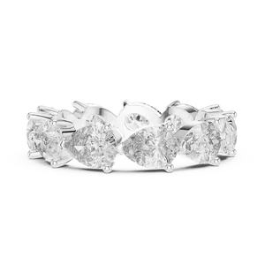 Bague unisexe en argent sterling 925 avec diamants de laboratoire East West Pear, 3,13 carats au total, certifiée IGI, bijoux fins, cadeau - Product Image 3