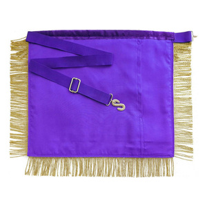 Tablier de Luxe du Conseil des Maîtres Illustres du passé - Franges en fil d'or et broderie, accessoire décoratif fait main - Product Image 2