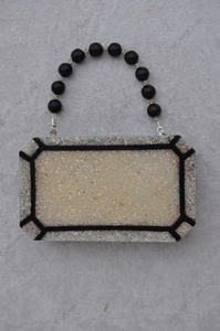 Bolso de mano de resina hecho a mano de lujo con asa de cuentas, bolso de noche para fiesta, boda, o eventos especiales, para mujer, colección de regalos. - Product Image 3