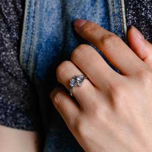 Anillo Elegante Toi et Moi con Moissanita en Forma de Corazón, Plata 925, Regalo Ideal para Aniversario, Cumpleaños o Fiestas - Product Image 2