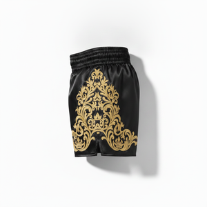 Shorts de sport pour homme en soie coupée, brodés de fleurs sauvages et de lavande, à absorption de l'humidité, toucher doux, coupe ajustée, style boutique - Product Image 4