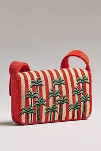 Handmade Beaded Clutch Bag Rectangular Shape <b>Ivory</b> Color Party Purse Embroidery Crafts Textile Material - Product Image 5