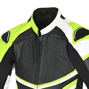 Combinaison de course moto professionnelle en cuir vert fluo, maillot et pantalon de course 2026, équipement de performance sur piste le plus vendu - Product Image 3