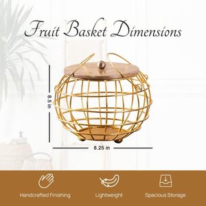Cesta de hierro para ropa sucia, cesta de hierro para frutas, cesta de hierro para verduras, cesta organizadora de cocina de hierro - Product Image 3