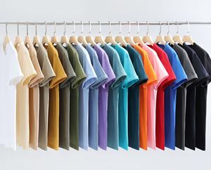 Camiseta de Verano de Algodón de Color Sólido, Corte Regular, Tendencia Versátil, Informal, Lisa, Neutral, de Manga Corta, 220g, de Secado Rápido y Transpirable - Product Image 1