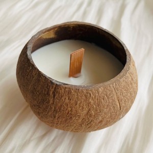 Table decoration rustic coconut <b>candle</b> best price sustainable coco shell <b>candles</b> made in Vietnam - Product Image 2