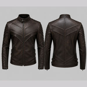 Nouvelle arrivée : veste en cuir pour homme, design tendance de haute qualité, veste en cuir de motard pour homme, veste en cuir homme - Product Image 3