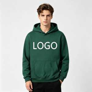 Sudadera con Capucha Corta de Franela Negra 100% Poliéster para Otoño, Diseño ODM, Forrada, para Hombre y Mujer, Color Sólido, Informal - Product Image 2