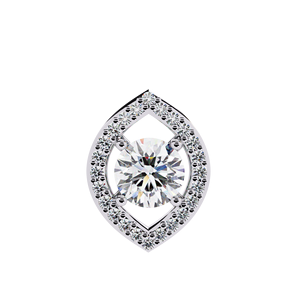 Gold Plated Diamond Pendant Oval Open <b>Frame</b> Charm Round Brilliant Stone Luxury Jewelry for Women - Product Image 6