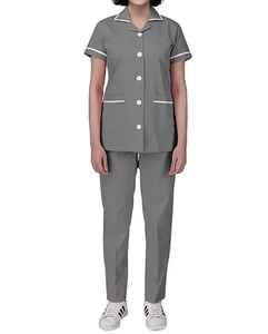 Blouse médicale pour femmes, manches courtes, uniforme d'infirmière avec boutons et poches sur le devant, pour le travail à l'hôpital et dans les établissements de santé - Product Image 4